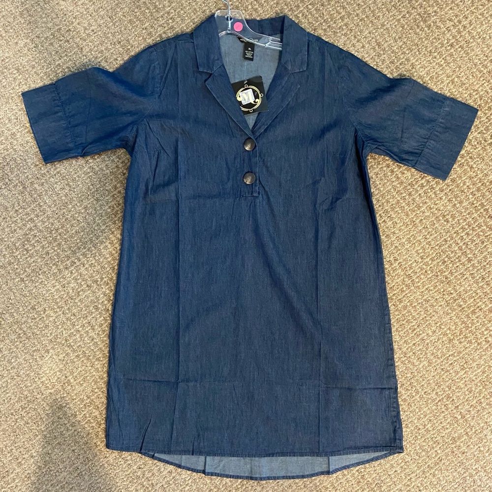 Women's Denim Dress - Dark Wash - XL